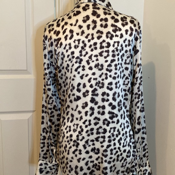 Sale! Ann Taylor Silk animal print leopard print blouse tunic - size 14 - Picture 3 of 5